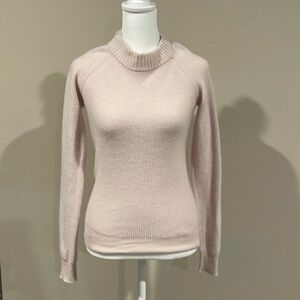 Faherty Cashmere Blush Pink Long Sleeve Sweater